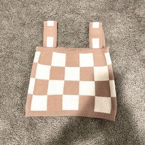 NWT sweater checker crop top